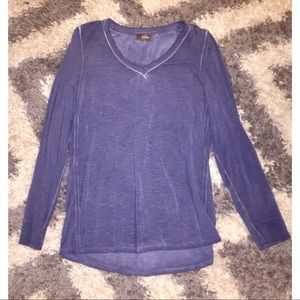 🤩Crosby Soft Sexy VNeck Long Sleeve Blue T-shirt